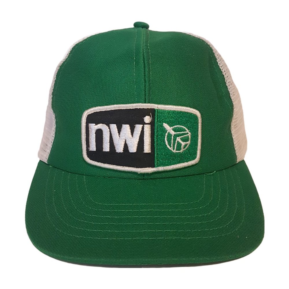 Vintage 80s NWI Hat Snapback Trucker Hat Classic Cap Airline Airplane Aviation